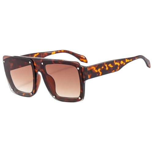 Lunettes de soleil carrées pour terrasses et sorties estivales avec rivets rétro