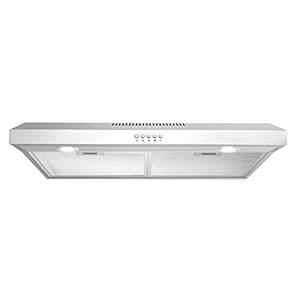 COSMO 5U30 30 in. Under Cabinet Range Hood with Ducted/Ductless Convertible (Kit Not Included), Slim Kitchen Over Stove Vent, 3 Speed Exhaust Fan, Reusable Filter, LED Lights in Stainless Steel