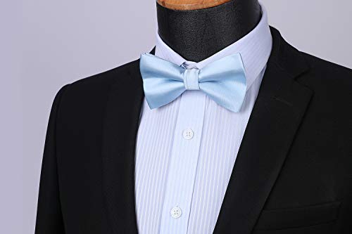 Image of HISDERN Bow Ties for Men Pretied Bowties Classic Formal Business Bow Tie Adjustable Tuxedo Bowtie for Wedding Party