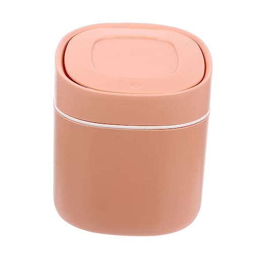 CHILDWEET Mini Cubo De Basura De Escritorio De ástico Con Tapa Basurero Compacto Para Oficina Cocina y Dormitorio 1pc En Color Pastel