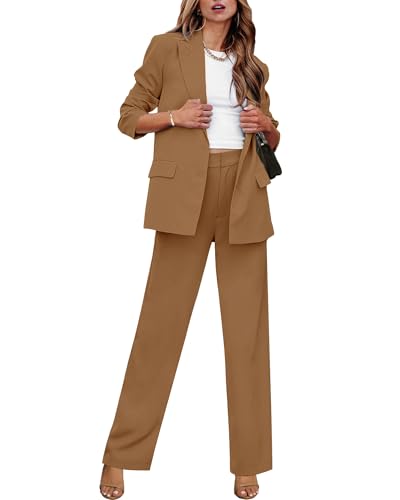 luvamia Dressy Casual Long Blazer Business Outfits Two Piece Wide