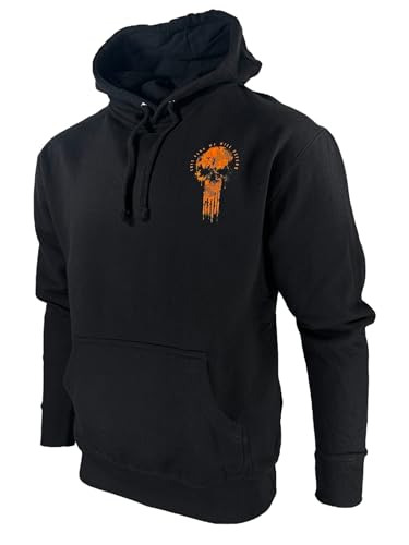 Howitzer Style Men's Hooded Sweatshirt Flag Skull Military Grunt MFG4