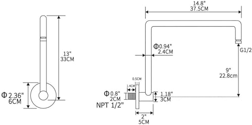Extension de bras de douche orientable pour augmenter la pression et le débit d'eau - 8