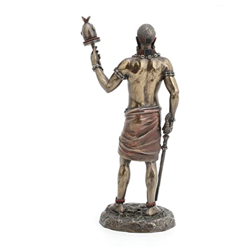Estatua Orisha Elugua de Resina Acabado Bronce 22.5 cm miniatura 5