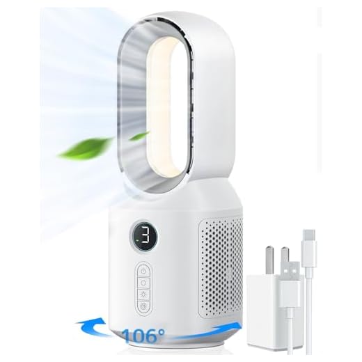 let'me Desk Fan, 106° Oscillating Fan for Indoors,Bladeless Fan with 3 Speeds, Small Office Fan with LED Light, 13 Inch Personal Small Fan for Bedroom Home Office Desktop