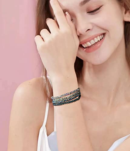 FULU AUTUMN Boho Beaded Bracelet Multi-Layer Crystal Stone Beaded Bracelets for Women Stretch Bracelets Fashion Jewellery Birthday Gifts for Her - Image 6