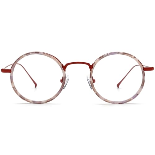 Image of FONEX Acetate Titanium Glasses Frame Men 2024 New Round Eyeglasses Spectacles Eyewear F85844