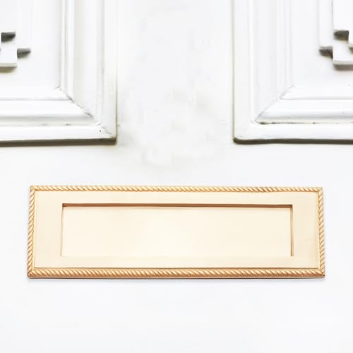 Buzón de latón macizo con resorte Infinity Decor de estilo georgiano satinado 3