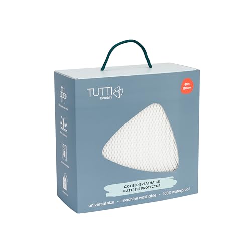 Tutti Bambini Premium Breathable Cot Mattress Protector - 100% Waterproof Polyester Compatible With Tutti Bambini Cots (60 x 120 cm)