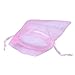 Aketek Pack of 50 Pink color Organza Drawstring Gift Bag Pouch Wrap for Party/Game/Wedding (7x5) (Pink)