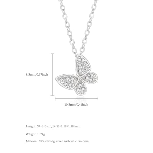 SUYACS 14K Gold Plated Butterfly Necklaces for Women 925 Sterling Silver Cute Butterfly CZ Pendant Necklace Dainty Insect Animal Charm Chain Necklace Jewelry Birthday Gifts for Mom Daughter4