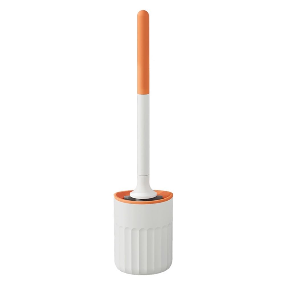 Set scopino per WC con Manico Lungo - Strumento per la Pulizia del Bagno Montato a Parete con Supporto, setole per Una Pulizia Efficace, Elegante, Perfetto per la casa e L'Ufficio
