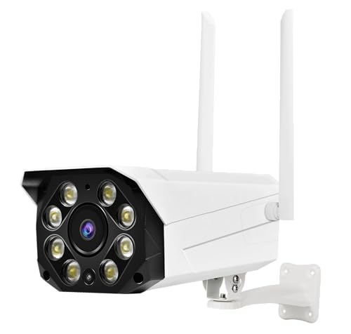 DIYTECH Cámara IP Vigilancia 4G / LAN DIY-G550 2Mpx, Impermeable Exteriores Material ABS, Conexión 4G (Tarjeta SIM no incluida). Alarma luz Bicolor Rojo/Azul, Audio bidireccional