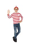 Incluye ¿Dónde está Wally? Kit instantáneo, rojo y blanco con camiseta, gorro y gafas.