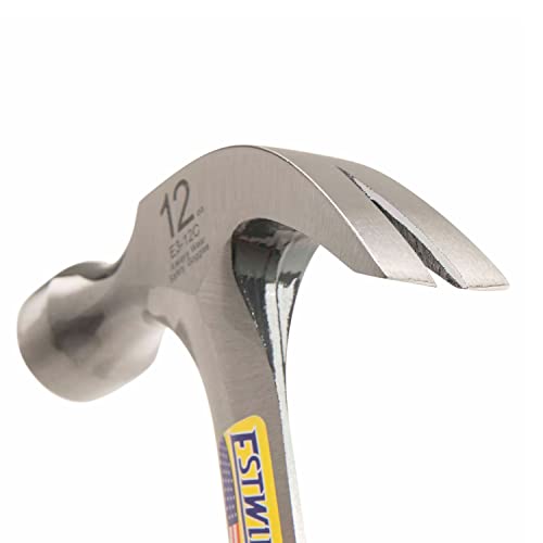 Estwing Hammer - 12 Oz Curved Claw With Smooth Face & Shock Reduction Grip - E3-12C #TOP3
