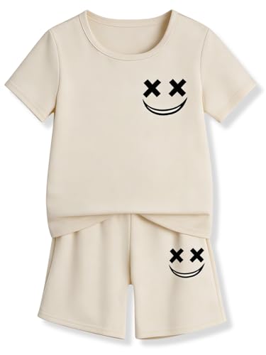 Image of Boys Clothes Size 6-12 Years Short Sleeve T-Shirt & Shorts Set Casual Spring Summer Outfits