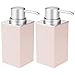 Produktbild mDesign 2er-Set Seifenspender wiederbefüllbar  praktischer Pumpseifenspender mit ca. 300 ml Füllmenge  edler Lotionspender aus Kunststoff fürs Bad  hellrosa und mattsilberfarben