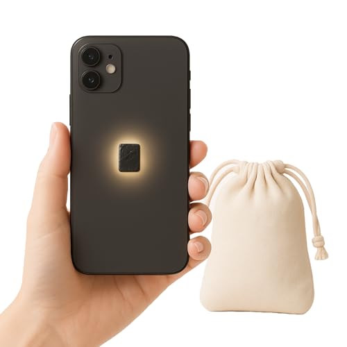 AYALMA ® Shungite Original – Protección contra el EMF del Teléfono Celular y Radiación Electromagnética – Filtro EMF pegatina Antiradiación Móvil – Piedra Shungit Adhesiva Premium