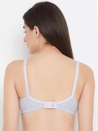 Image of Clovia Women's Cotton Spandex Solid Non-Padded Full Cup Wire Free Everyday Bra - Light Grey
