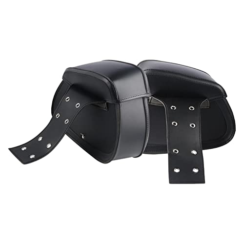 Alforjas de sillín – Lateral para Moto, anticaída para Equipaje, rígida para sillín de Viaje, Lateral extraíble con Red Interior para Scooter (12,20 x 4,33 x 10,24 Pulgadas) (Negro)