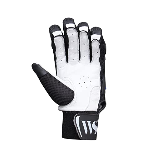 Whitedot Alpha Players Cricket Batting Gloves for Professional Players (Black, Mens/Large, Right)