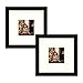 Frametory,Set of 2 Black Square Instagram Photo Frame -8X8 Table-Top (4x4 Matted) - Wide Molding - Built in Hanging Features (8x8 Set of 2, Black)