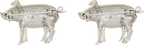 Image of Set of 2 Brooch Lapel Pins With Rhinestones