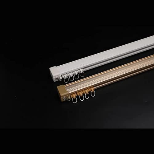 Ikiriska Ceiling Track for Curtains, Ceiling or Wall Mount Curtain Traverce System, Room Divider Rail. Length 65"-260" and up 3 ft -19 ft (White Single (Wall Mounted))