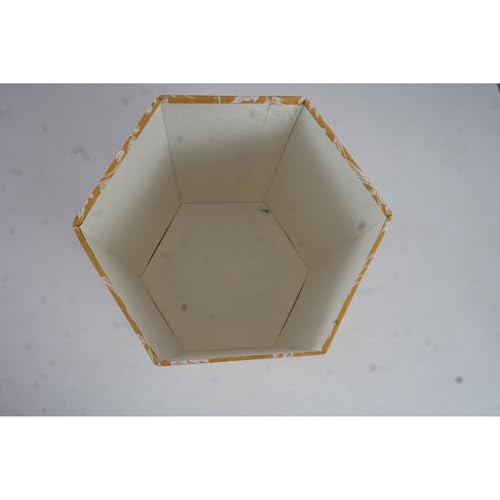 Image of Floral Hand Block Printed 3.3 Gallon Decorative Waste Basket - Eco-Friendly Cardboard Trash Can, Plastic-Free & Sustainable, Perfect for Christmas and Housewarming Gifts (1, Brown White FLOWAR)