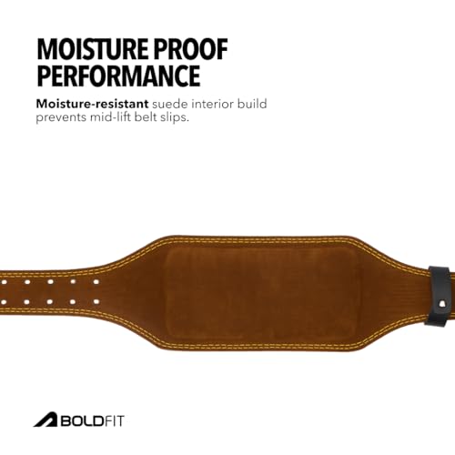 Image of Boldfit Weight Lifting Belt for Men & Women Premium Back Support for Powerlifting, Deadlifts, Squats, Strength Training & Gym Workouts - PU Corelock S