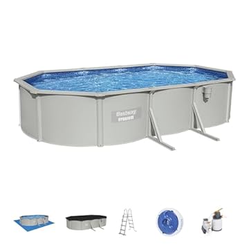Bestway 56369-4 Set Piscina Fuori Terra Hydrium Ovale da 610x360x120 cm