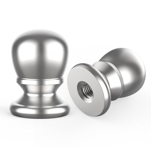 Image of 2 Pcs Ball Lamp Finial Caps, 1 /4-27 Inch Threaded Solid Lamp Shade Head Top Screw Knobs Decorative Replacement Nuts for Lamp Shade, Lighting Fixtures, Table or Floor Lamps (Polished Silver)