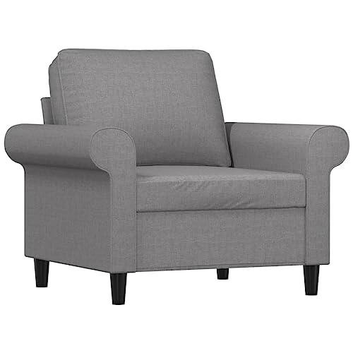 Sillón gris claro de diseño moderno, sofá individual de tela 60 cm 4