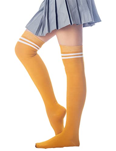 Image of iB-iP Women's Football Style Stripes Sports Thigh High Long Socks