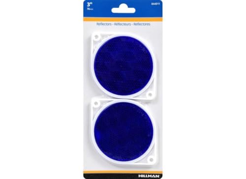 Hillman Adhesive Reflector Blue (3") 2 Piece
