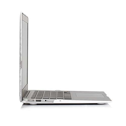 Ruban Case For Macbook Air 13 Inch (Models: A1369 & A1466, Older Version 2010-2017 Release), Slim Snap On Hard Shell Protective Cover, White Marble #TOP4