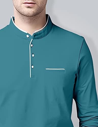 AUSK Men's Cotton Henley Neck Full Sleeve Solid Regular Fit T-Shirt - Image 3