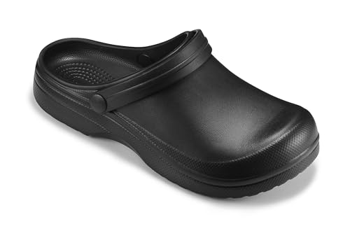 ESTRO Gartenclogs Damen Clogs Gummi - Gummi Gartenschuhe Damen Clogs Garten Leicht Gummischuhe Sommer F07 (41 EU, Schwarz)