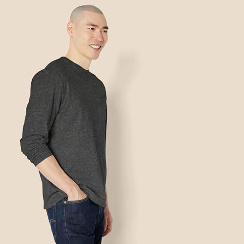 Image of Amazon Essentials Men's Regular-Fit Crewneck Long-Sleeve T-Shirt, Casual Cotton Jersey