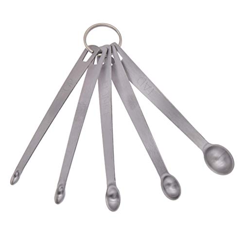 Kesheng Juego de 5 cucharas medidoras Smidgen de acero inoxidable Cover