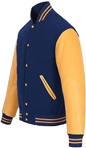 Image of Varsity Jacket Baseball Letterman Jacket- Wool and Leather Premium Quality Unisex Basketball Jacket