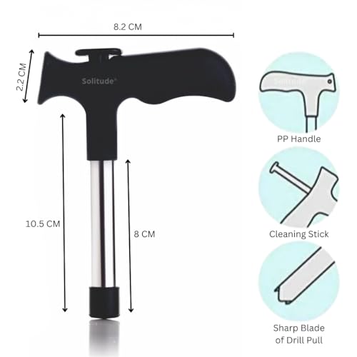 Image of Solitude Stainless Steel Coconut Opener | Effortless Quick & Clean Coconut Water Extraction | Coconut Driller with Non-Slip L-Grip Handle | Convenient for Home, Kitchen, and Travel