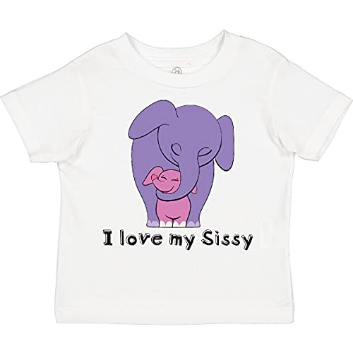 inktastic I Love My Sissy Elephant Purple Pink Toddler T-Shirt
