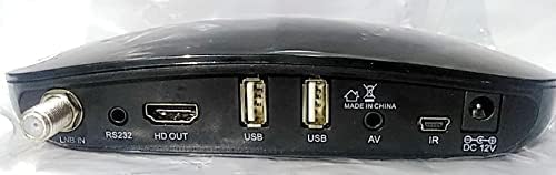 പിൻഭാഗം view of the Hawks 555 Lux receiver showing various ports like LNB IN, RS232, HD OUT, USB, AV, IR, and DC 12V