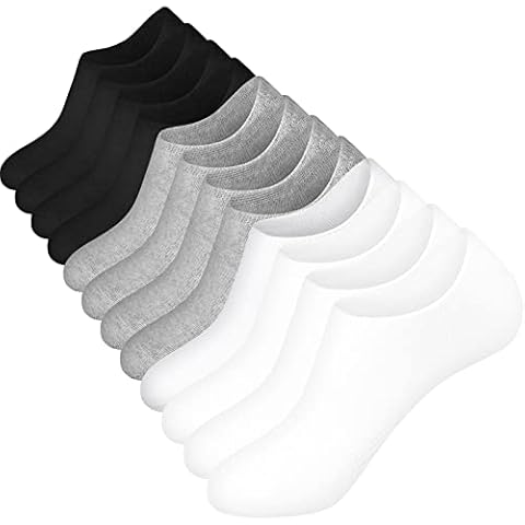 6 Pairs Compression Sock for Men and Women, Sport Athletic Running Socks (S/M, 2 Black+ 2White+ 2Grey) Cover