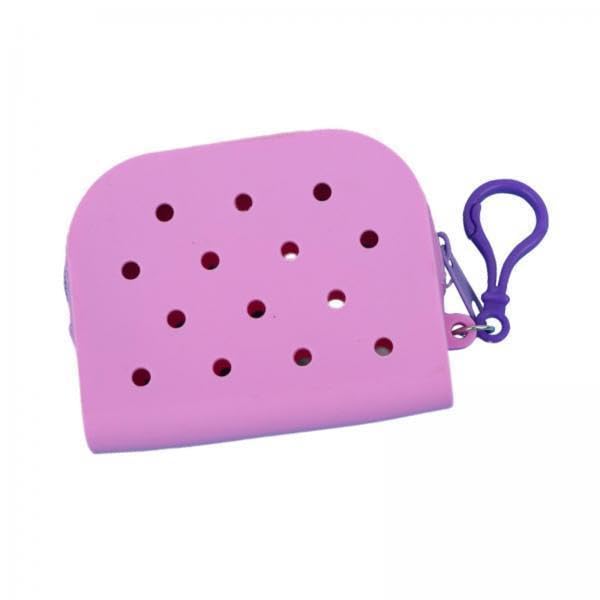 merishopp 2xSilicone Wallet Portable Organizer Outdoor Travel Summer with Hook Holes Bag Purple-picture-28