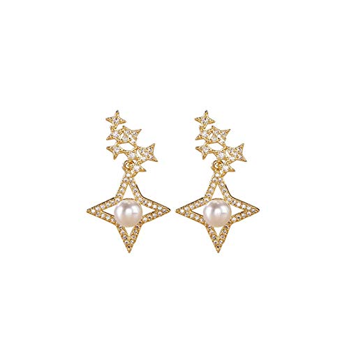 LPMGL Elegante Perle Strass Kreuz Stern Ohrringe Cover