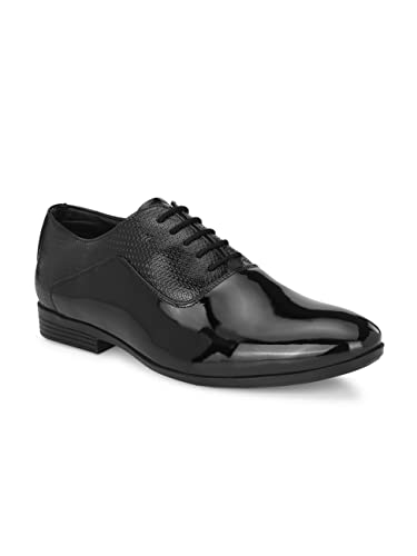 Image of STANPHORD Mens Motion Formal Shoes | Patent Glossy Shine Durable Office Wear Oxfords Lace Up Shoes for Formal Wear, Business Casual and Wedding Occasions