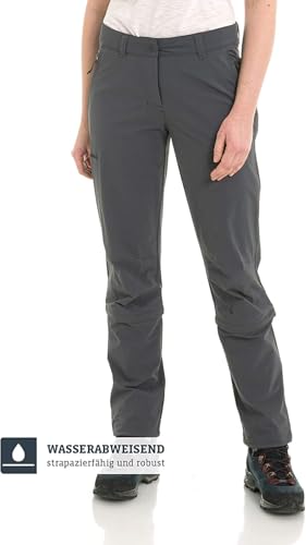 Schöffel Damen Pants Engadin1 Zip Off, elastische Damen Hose mit Zip-Off Funktion, kühlende und schnell trocknende Outdoor Hose für Frauen, asphalt, 40