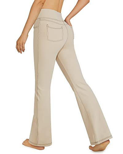 Image of G4Free Bootcut Yoga Pants with 4 Pockets Flare Leggings for Women High Waisted Casual Dress Pants